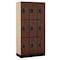Salsbury Industries Wardrobe Locker, 36" W, 18" D, 76" H, (3) Wide, (9) Openings, Mahogany 33368MAH - alternate 1